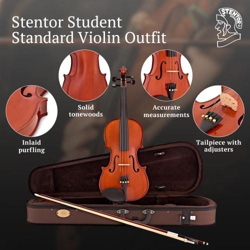 STENTOR SV-120 4/4 Violin Set [Reliable Japanese Manufacturer]