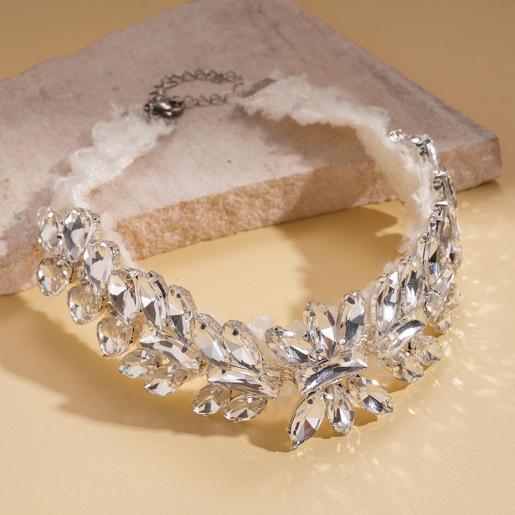 Diamond webbing water drop splicing neck chain exquisite collarbone chain necklace