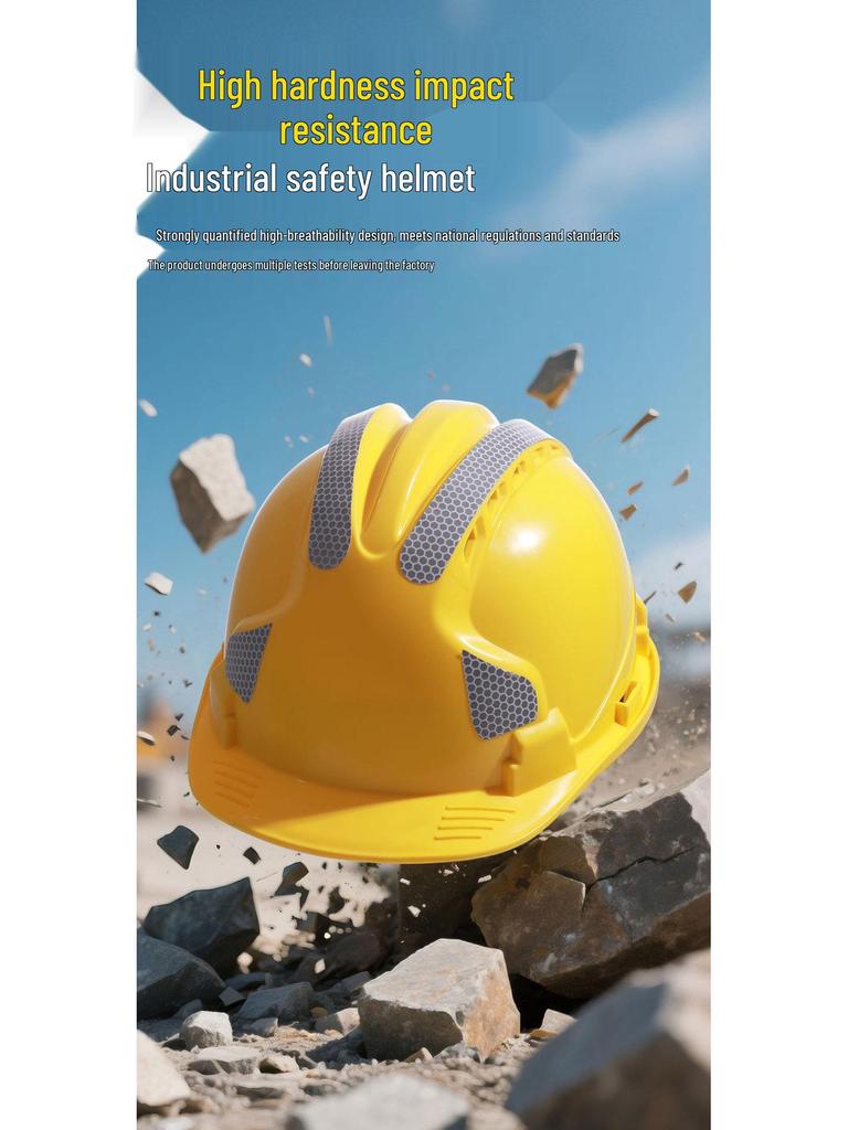 Iron Head Reflective Breathable Anti-Smash Construction Safety Helmet