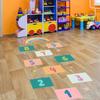 Self-adhesive Hopscotch Game Floor Stickers Multicolor Wall Art Cartoon Number Grids  Nursery