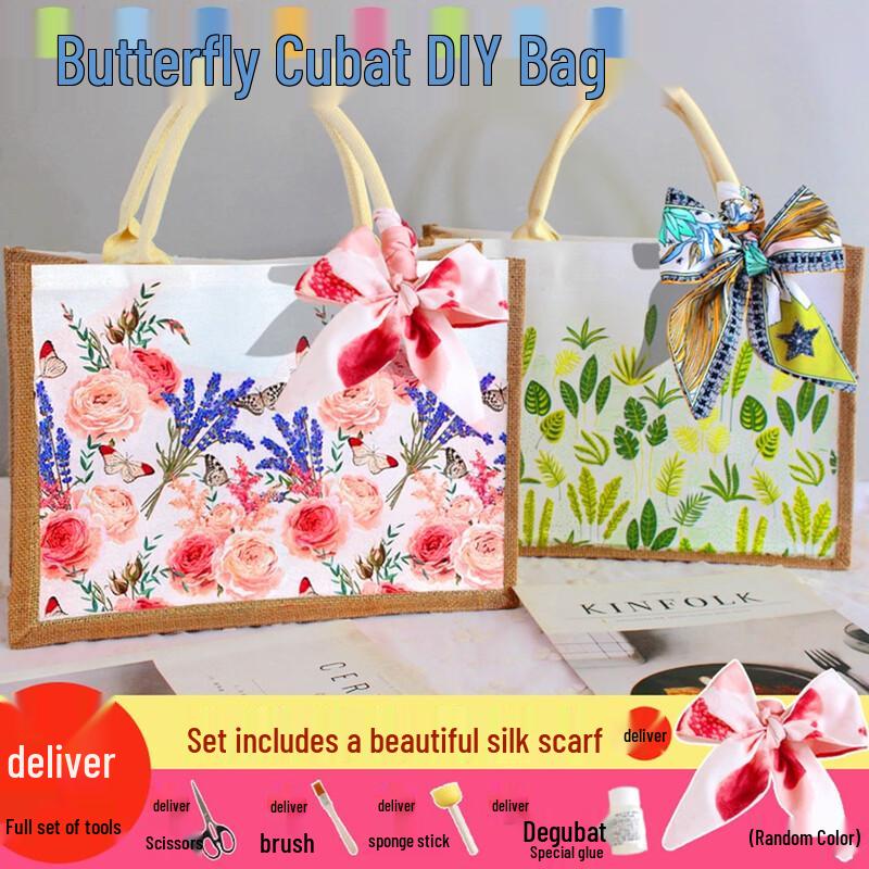 DIY Decoupage Tote Bag Material Kit