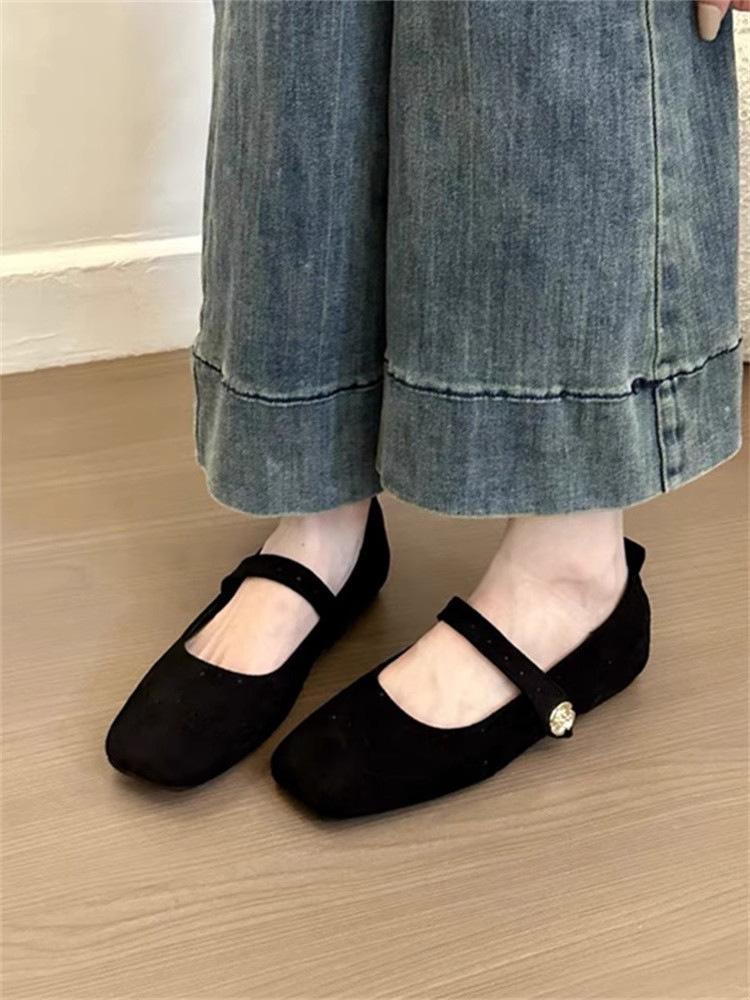 

Flat single shoes women s new spring and summer Mary Jane women s shoes shallow mouth evening shoes with grandma shoes 35 чёрный