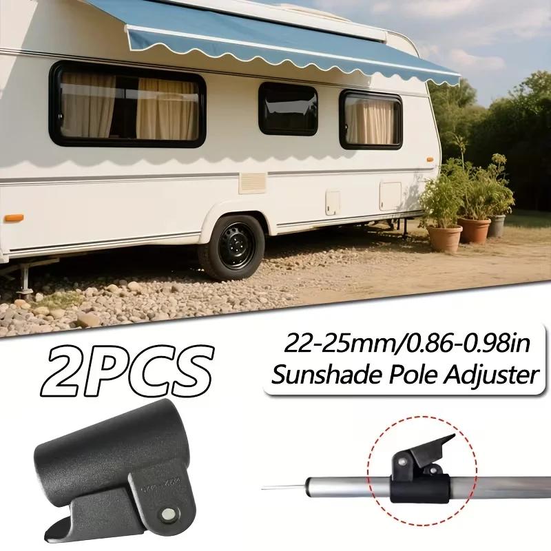 2Pcs Clamp Plastic Tent Clamp Fastener Adjustable for 22-25mm Poles for Canopy Caravan Awning Annexe Poles Accessories Clips