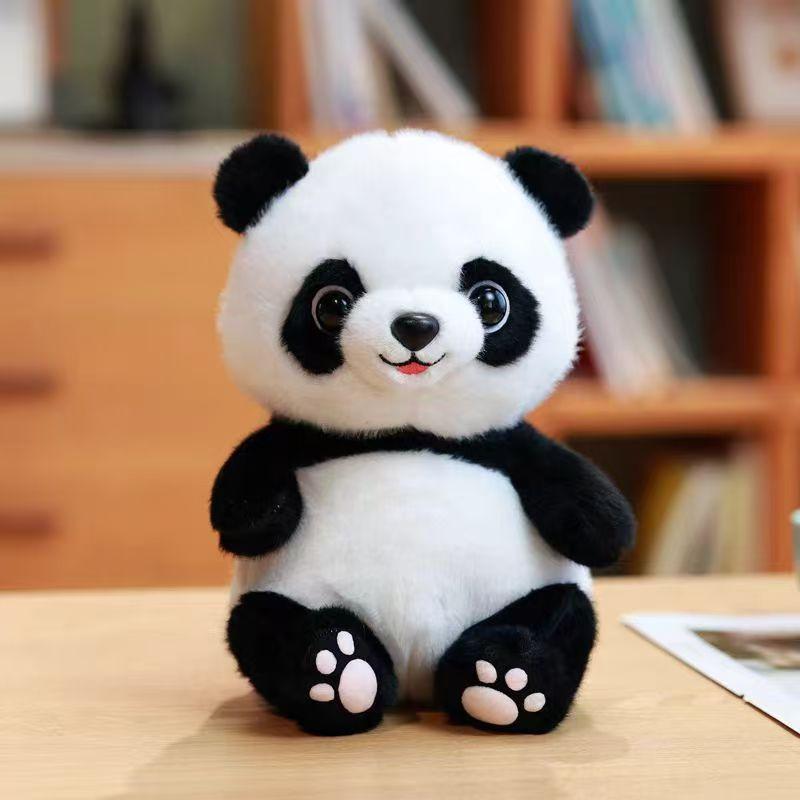 

Giant panda dolls, dolls, panda flowers, plush toys, Sichuan Zoo souvenirs, children s birthday gifts 23cm