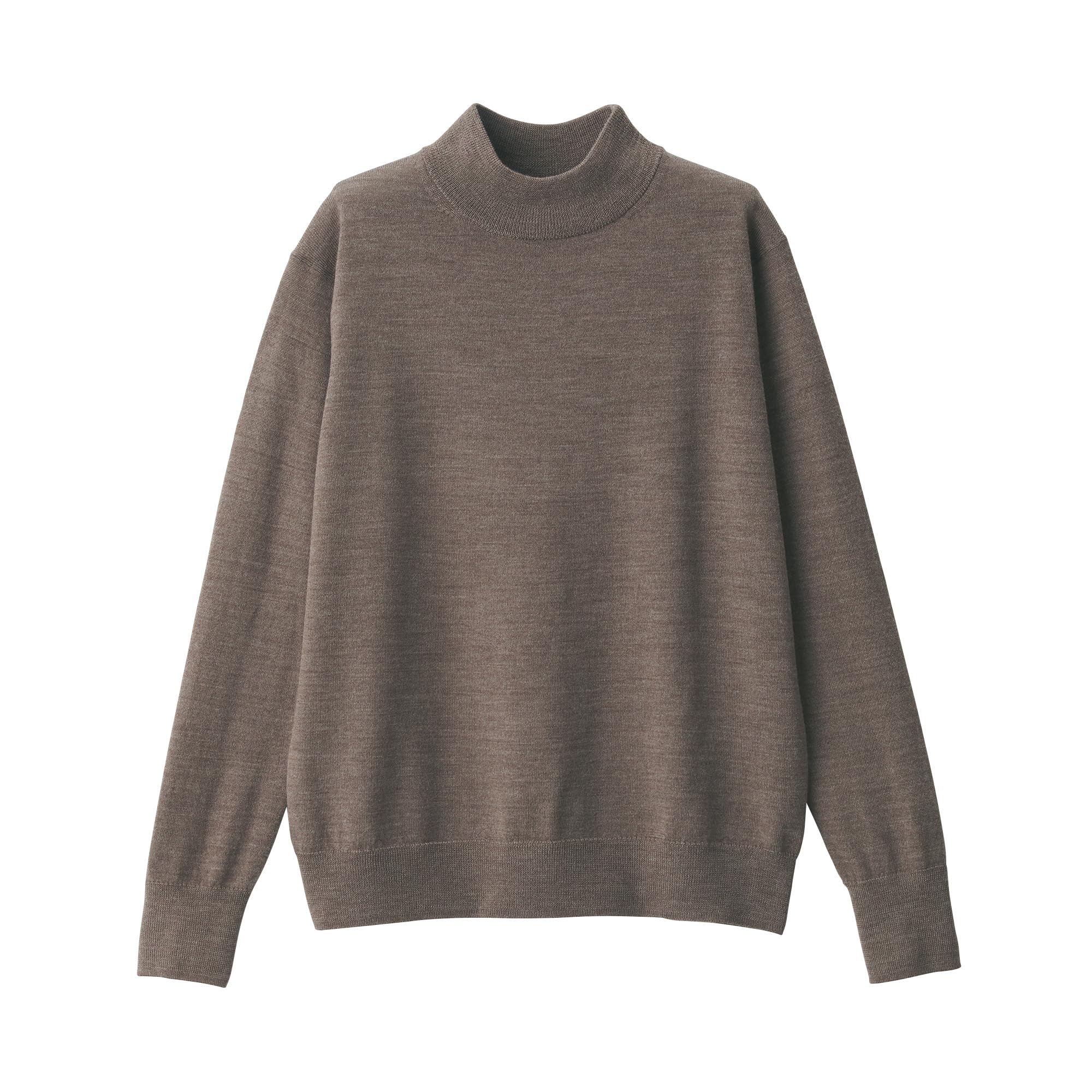 

MUJI Washable Wool Mocha Size M Women s High-Gauge High-Neck Sweater, BA1OYA4A, Brown,