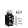 Black & White Square Glass Seasoning Bottles Set - BBQ, Pepper & Kitchen Spice Containers (80 Bottles)