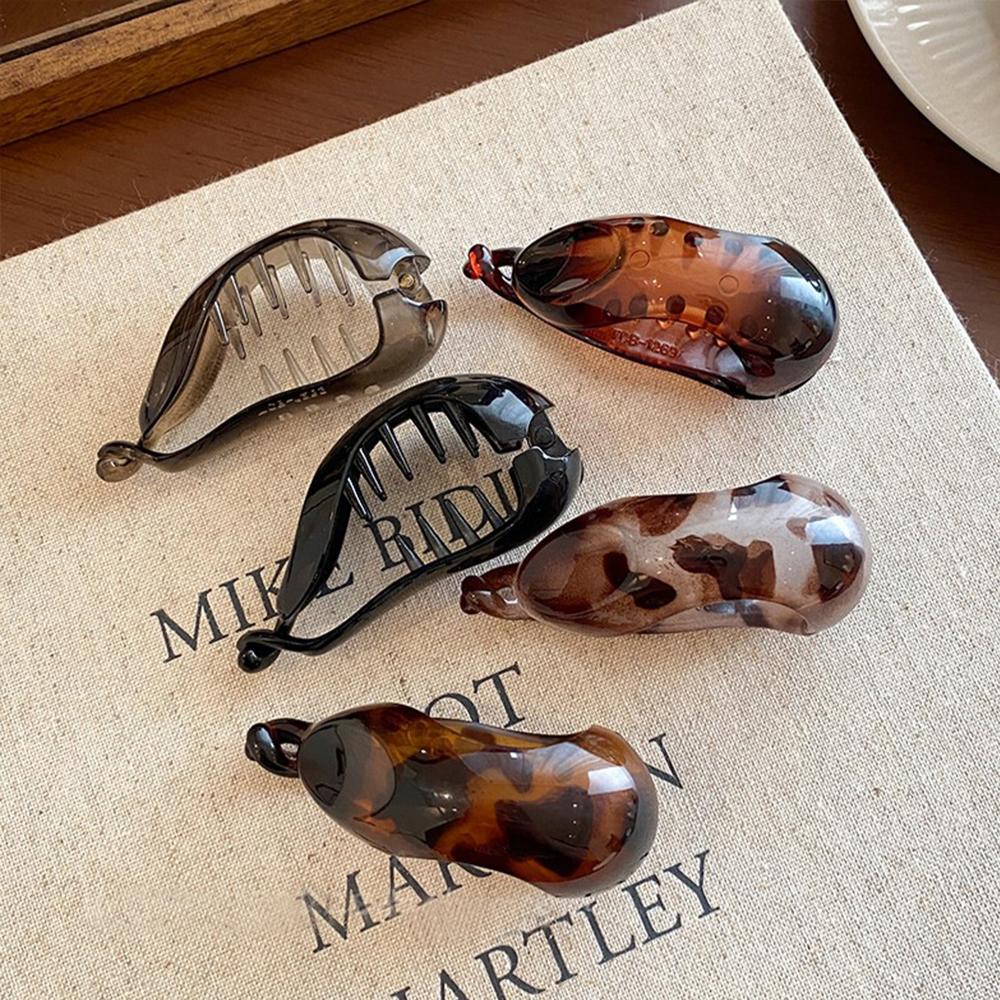 Twist Banana Hair Clip Crab Acrylic Hairpins Small Hair Claw Barrettes Korean Ponytail Women Top Solid Hair Accessories