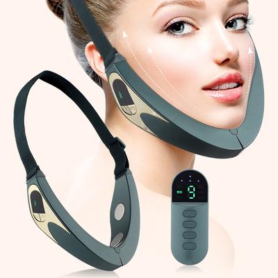 Dispositivo elétrico de lifting facial V-face 6 modos de rejuvenescimento da pele aquecida, queixo duplo, massageador de vibração facial V, controle remoto sem fio