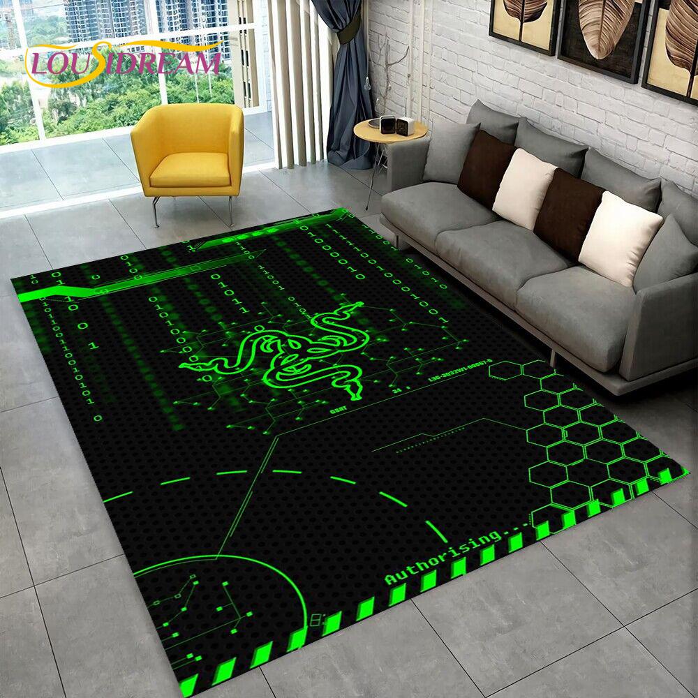 3D Razer Logo Game Gamer Snake Carpet Rug for Home Living Room Bedroom Sofa Doormat Decor,kids Play Area Rug Non-slip Floor Mat