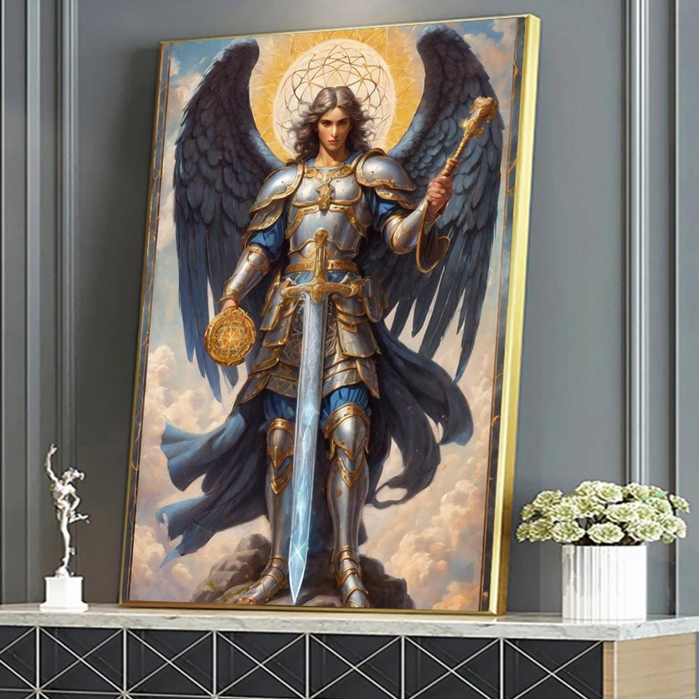 Anioły Renesansowe Druki Plakatowe Do Galerii Salonu Wystroju Domu Archanioł Michał Z Mieczem Obraz na Płótnie Sztuka Ścienna