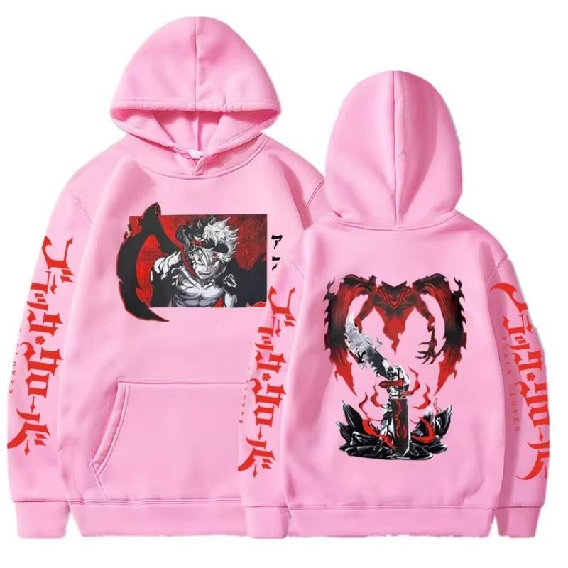 2026 Hot Sale Black Clover Anime Clothes Asta Printed Hoodie Men Women Fashion Casual Loose Soft Cotton Sweatshirt Loose Cozy and Versatile