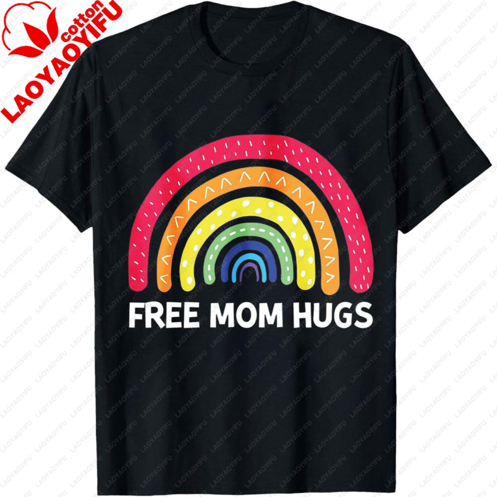 Mom Hugs Shirt Proud Mom Tshirt Rainbow Gay Pride Unisex Women Tee Lgbtq Gift Rainbow Pride Tops Equality Clothes Loode Clothes