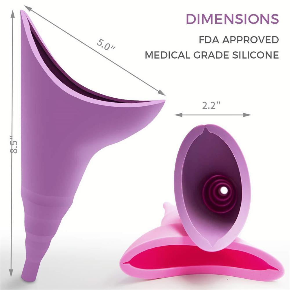Dámský přenosný venkovní nouzový stojící pisoár ženský silikonový pisoár Pytle na moč pro dospělé na cestování autem, kempování, čůrání po ruce