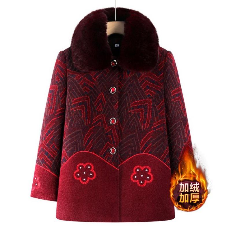 Winter clothing autumn and winter coat mink warm old lady velvet thickened clothes coat women