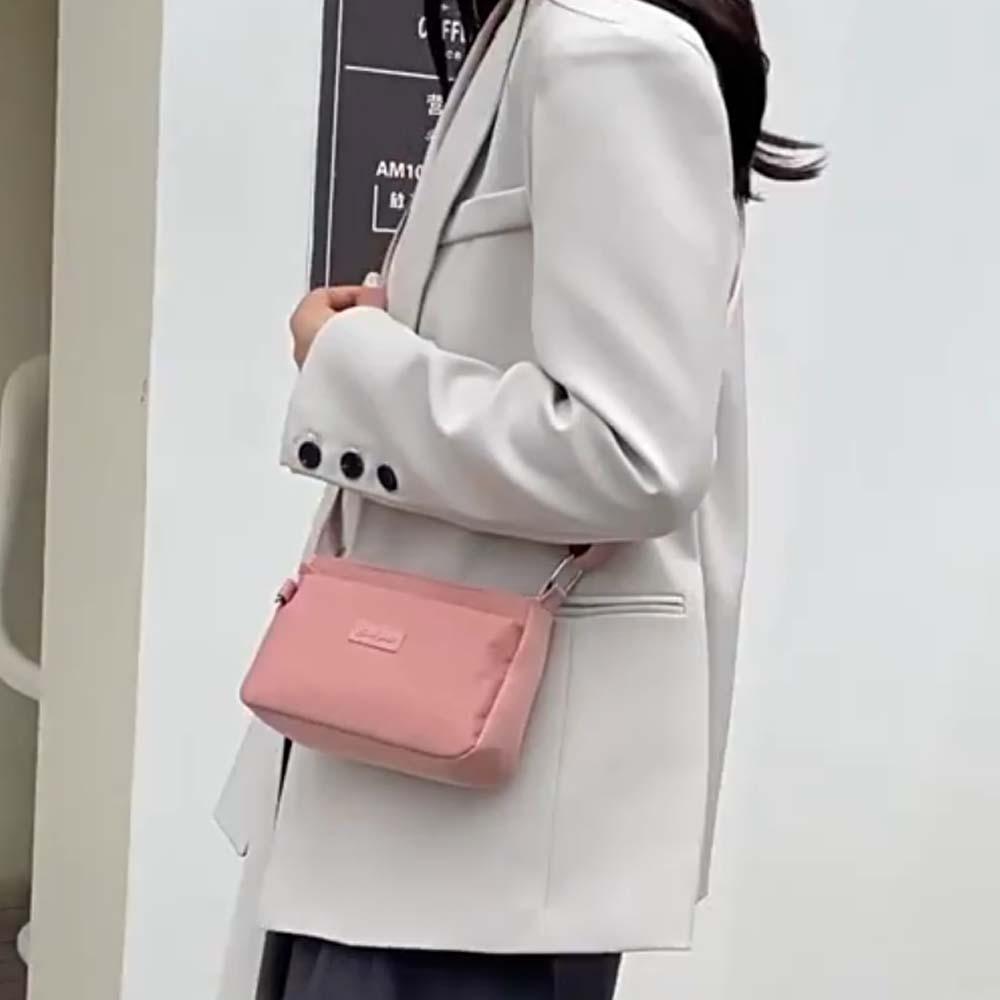 

Soft Nylon Square Bag Adjustable Strap Casual Women Pouch Large Capacity Shoulder Bag School синій