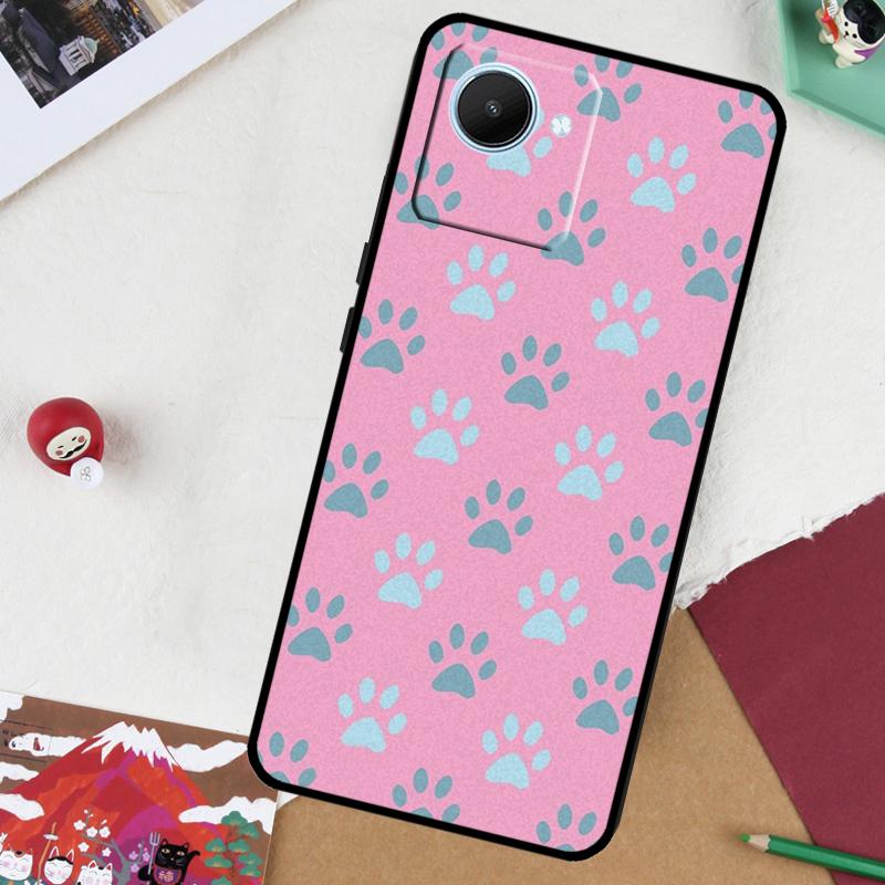 Cat Dog Paw Design For Realme 13 Pro Plus 14 12 10 11 GT 6 5 6T GT7 Pro C51 C21Y C25S C75 C67 C61 C53 C55 Case