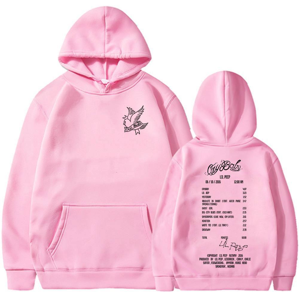 Rapper Lil Peep Cry Baby Album Felpe Grafiche Uomo Donna Pile Casual Oversize Felpa Moda Hip Hop Manica Lunga Pullover