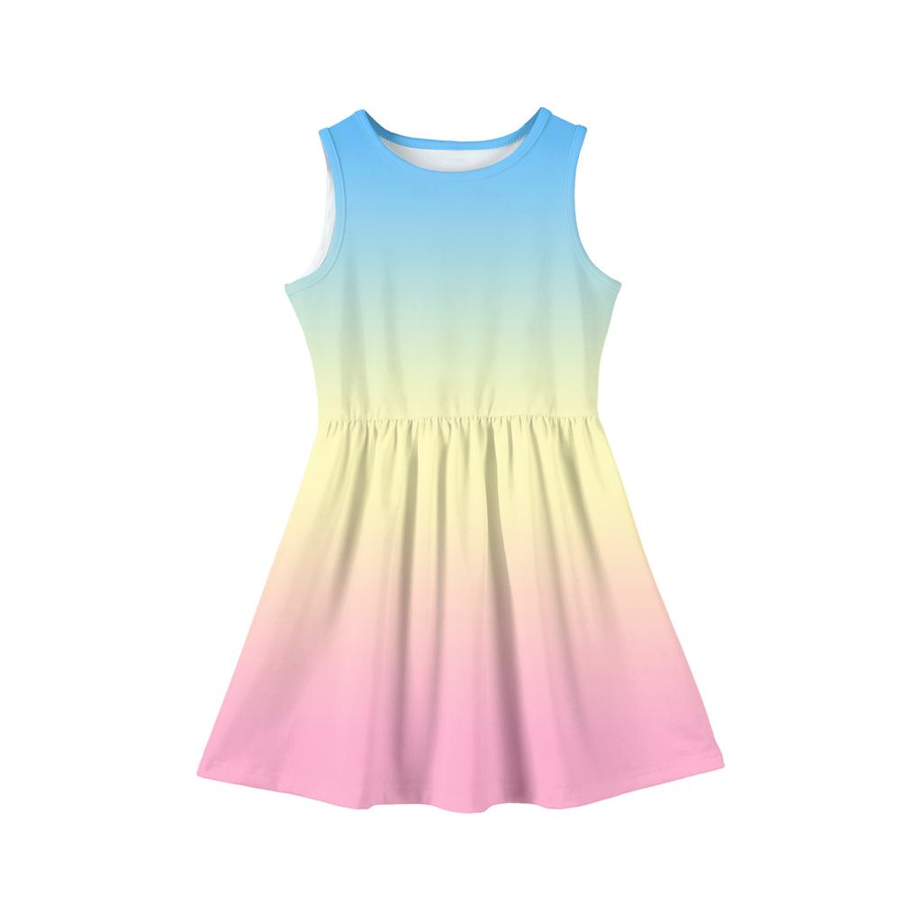 Sommer-Prinzessinnenkleid für Mädchen - A-Linien-Weste mit eingesetztem Rock
