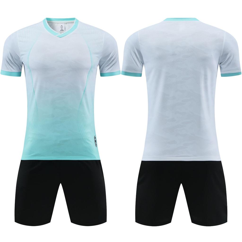 Cross-border Spot 2026 High-end Football Training Clothes, Children's Short-sleeved Summer Competition Clothes, Double-sided Pocket Football Clothes.