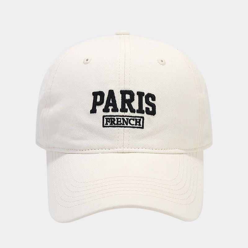 Simple PARIS letter embroidered baseball cap spring and summer versatile sunscreen visor, couple soft top cap