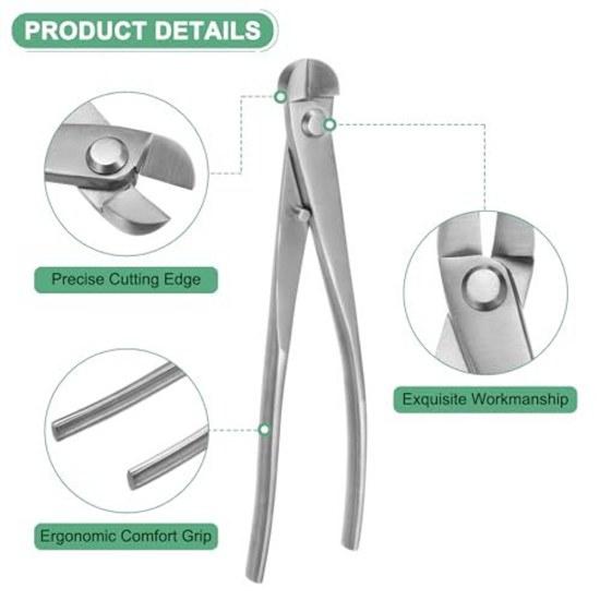 M METERXITY Bonsai Tools - 8.3 Stainless Steel Wire Cutter Plant Modeling Suitable Gardening Pruning Knob (210mm Silver)