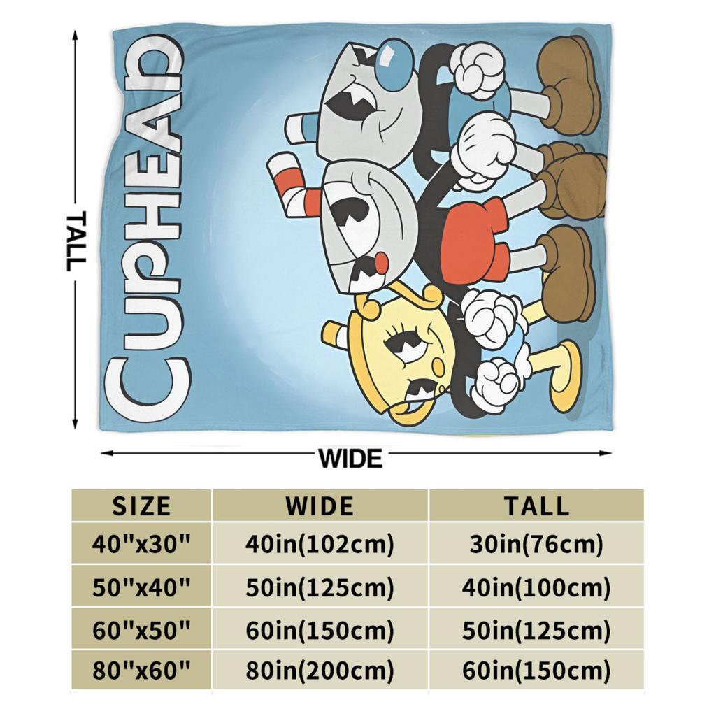 Soft Warm Blanket Child Cupheads & Mugmans Bedding Throws Cartoon Flannel Bedspread For Couch Chair Street Trend Sofa Bed Cover