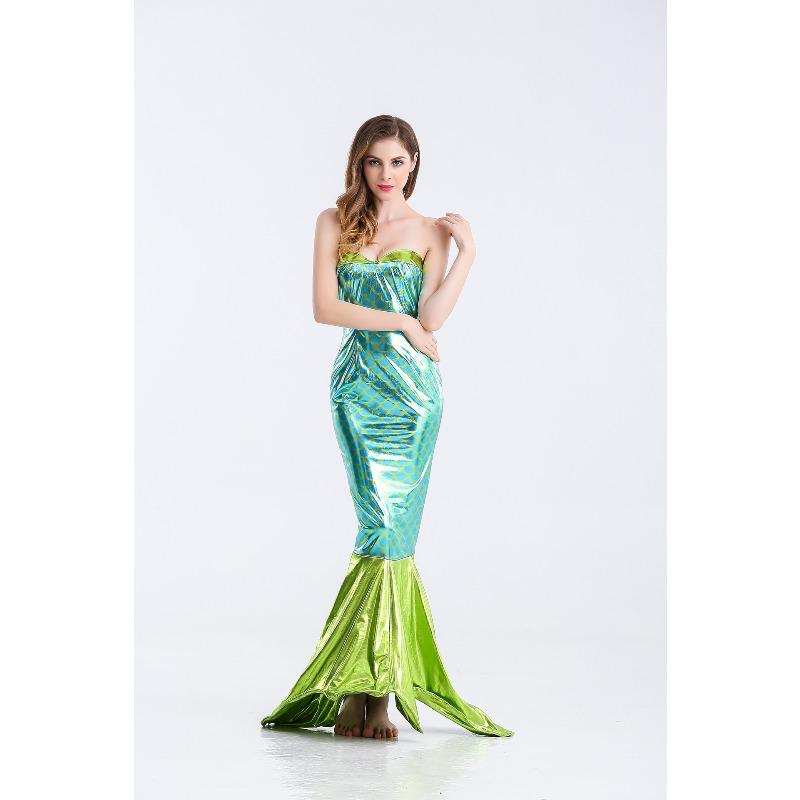 Halloween OS Mermaid Costume Bar Party Character, Tube Top Dress, European and American Game Uniform Performance Costume