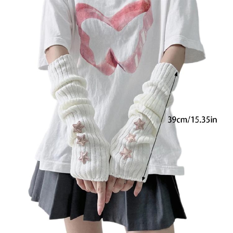 Subculture Arm Gloves Arm Covers Anime Party Fingerless Gloves for Dancing Party Arm Sleeves Teens Girl Arm Cover