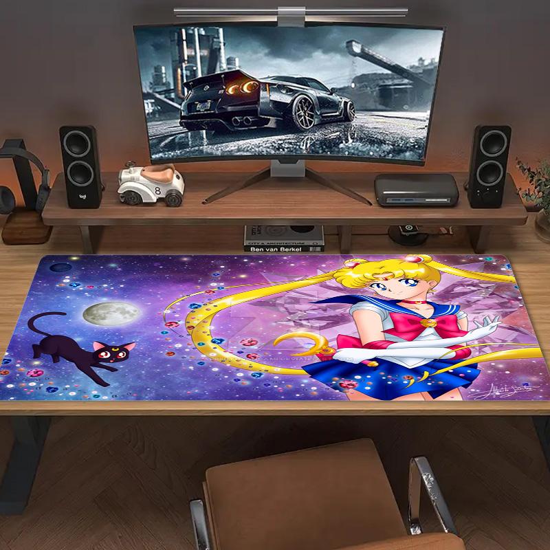 Magic Sailor Girl Color Mouse Pad Large Gaming Table Cushion Non-slip Laptop Tablet Big Mousepad XXL Mat Mini PC Playmat With Lock edge