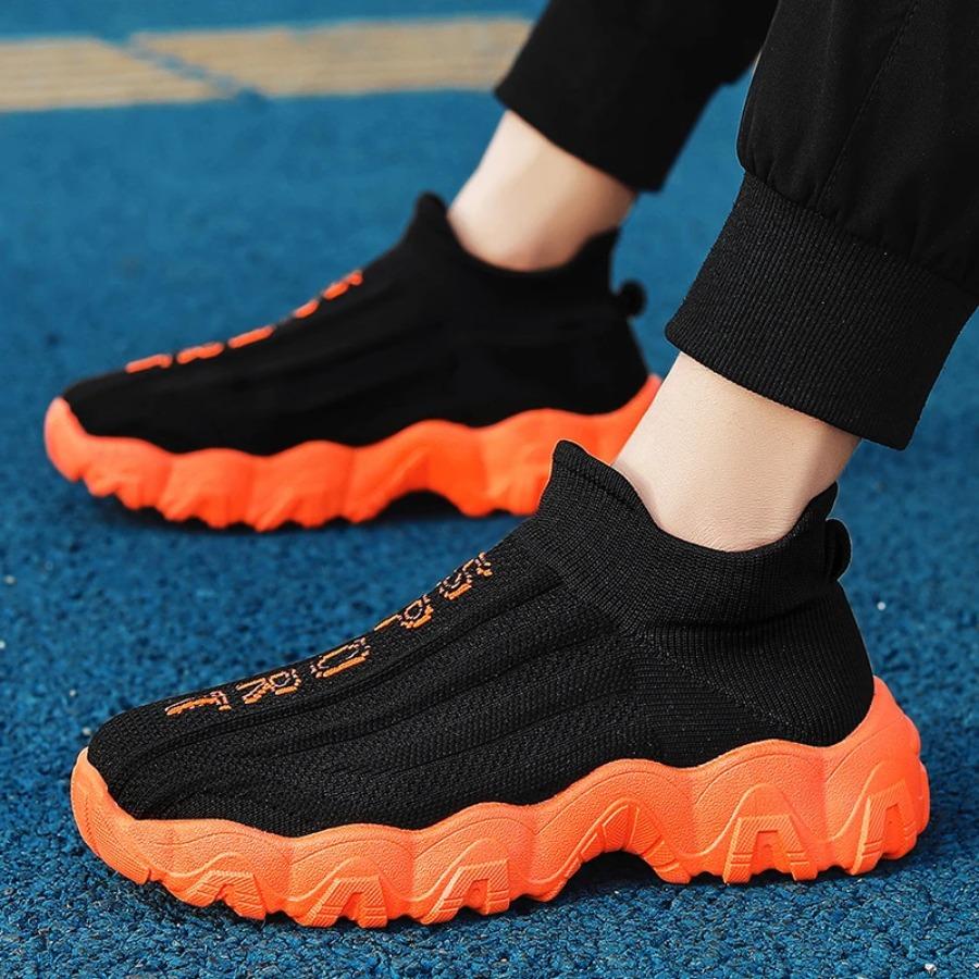 Men's and women's casual sports shoes, breathable and anti-slip, large-sized thick-soled running loafers for coupless men shoes
