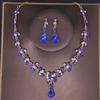 Set de cercei colier coroană de cristal de lux Set de bijuterii de mireasă cu strasuri Accesorii de păr pentru nuntă de mireasă Set de tiare pentru coroană