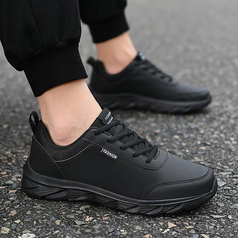 Leather Men Running Shoes Waterproof Athletic Sneakers Men Wear-resistant Men Walking Sport Shoes Zapatillas Deportivos Hombre