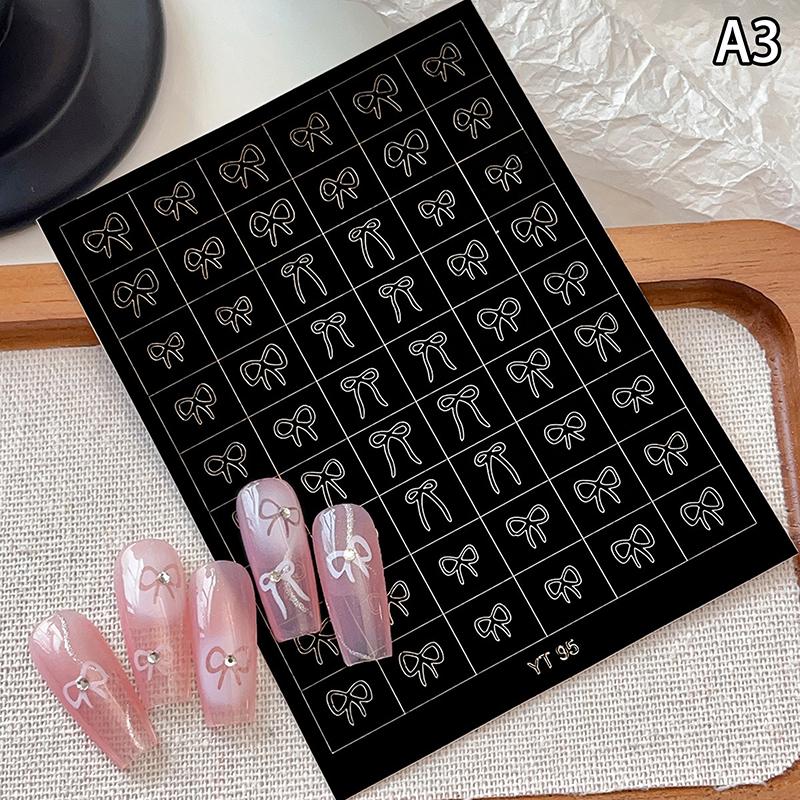 Airbrush Stencil For Nails Heart Bow Stars Pattern Hollow Nail Sticker Templates For French Manicure Tips Nail Design