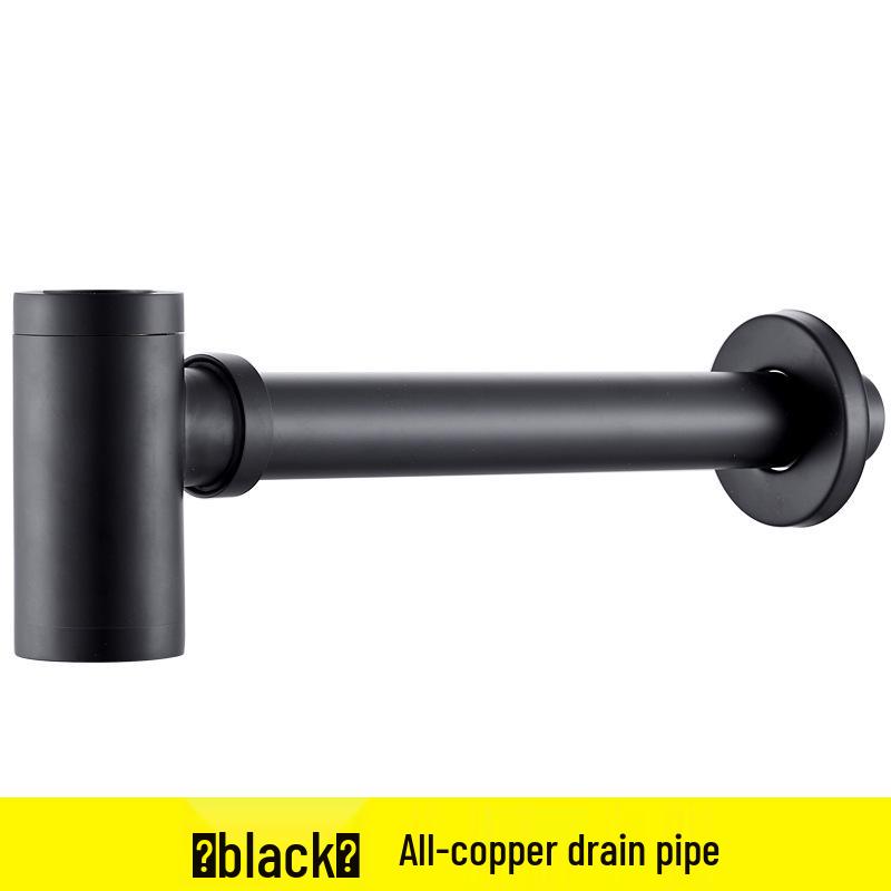 All-Copper Wall-Mounted Sink & Washbasin Drain Pipe, Odor-Proof Drainer Accessory