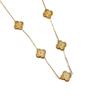 Collana a Quattro Foglioline e Cinque Fiori Double-sided in Acciaio al Titanio - Choker di Lusso Premium da Donna
