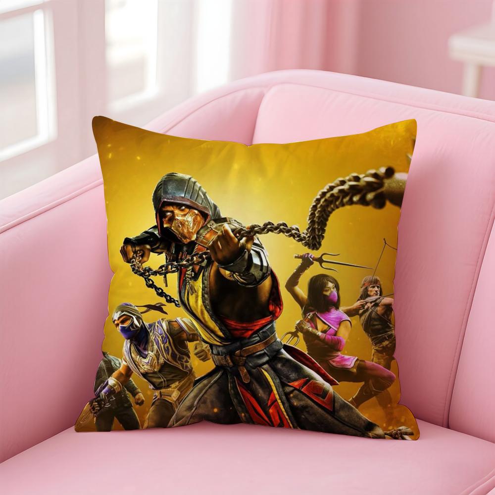 Игровой M-Mortal Kombat Наволочка Удобная Двусторонняя Наволочка Идеально для Автомобиля Дивана Спальни и Не Только 12x12Inch