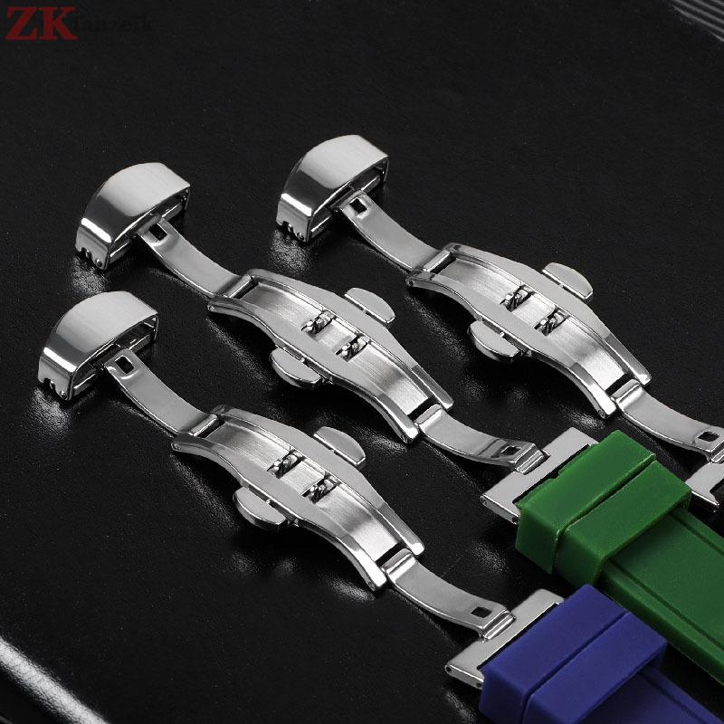 Silicone Straps Quick Release Watchband 18/20/22/24mm Waterproof Rubber for Smartwatch for Men Butterfly Buckle Bracelet Belts