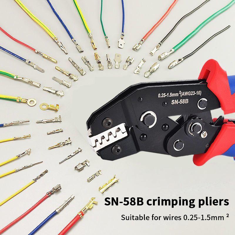Crimping Pliers Ratcheting Crimping Tool Set For Open Barrel Dupont Molex Jst Te Terminals & Epc Pcie Sata Pins Sn-58B