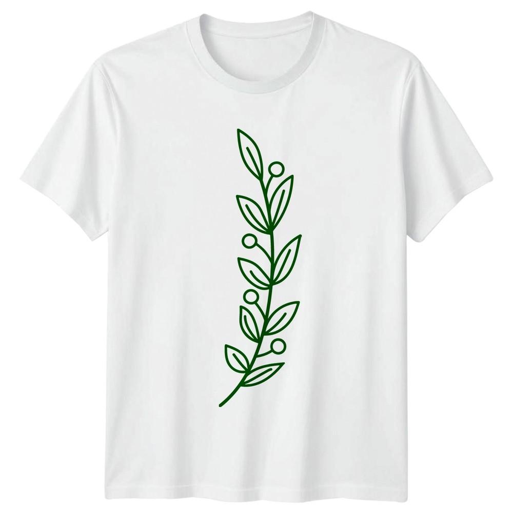 Hand Drawn Leaves TShirt Botanical Illustration Nature Gift For Him And Her S