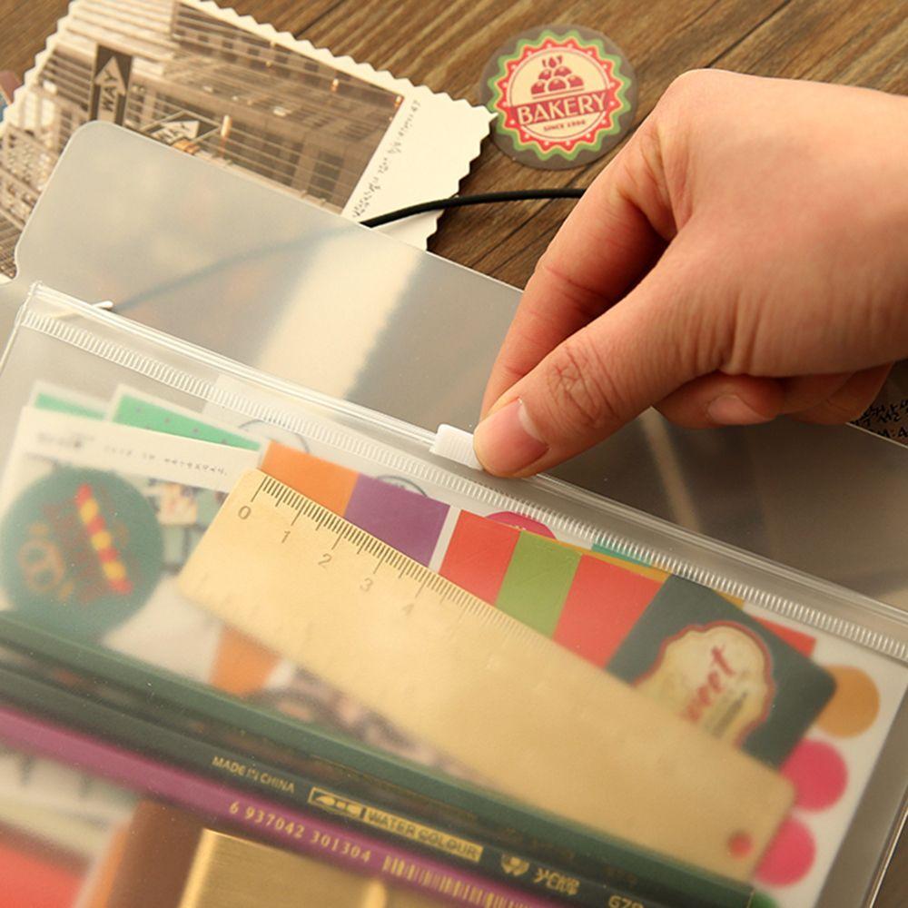 1/5PCS Organization Resealable Loose-leaf Matte Clear PVC Storage Pouch Bag Zip Lock