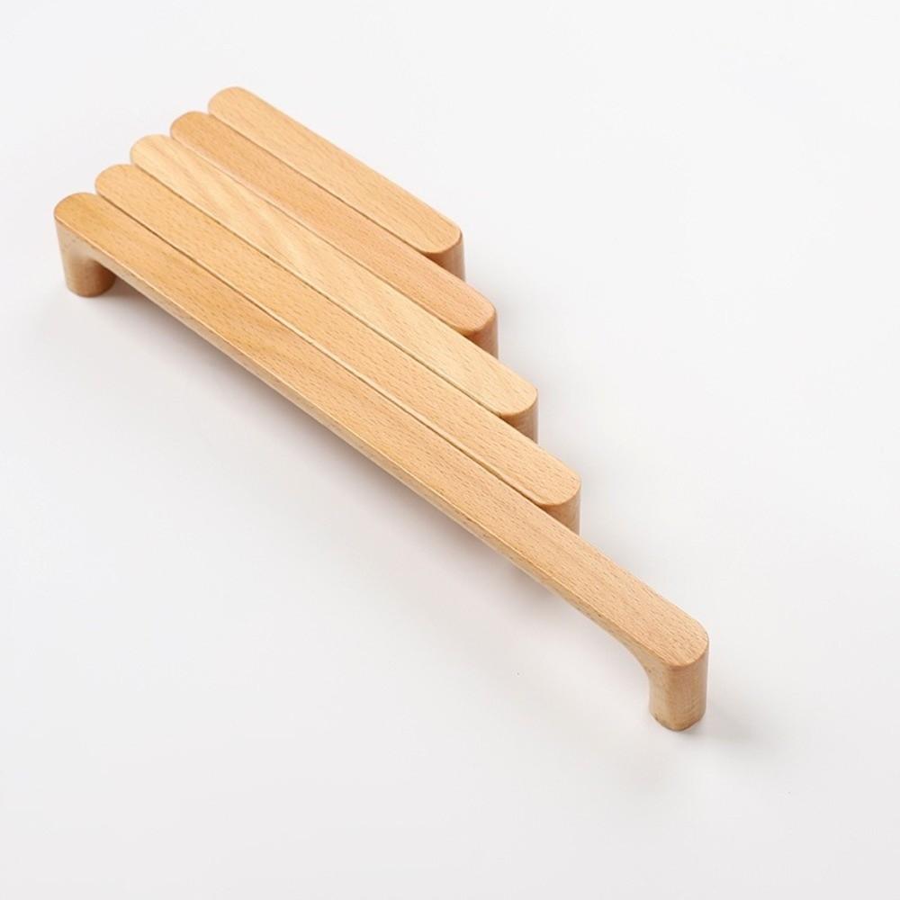 Minimalist Nordic Style Cabinet Handles Walnut Wood Rounded Edges Furniture Pulls Eco-Friendly 96mm Drawer Pulls Home Decor