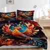 3pcs Flaming Phoenix Patterns Quilt Cover Set - Soft and Cozy Bedroom, Guest Room and Dorm Decorative Bedding 3-Piece Set 1 Quilt Cover + 2 Pillo