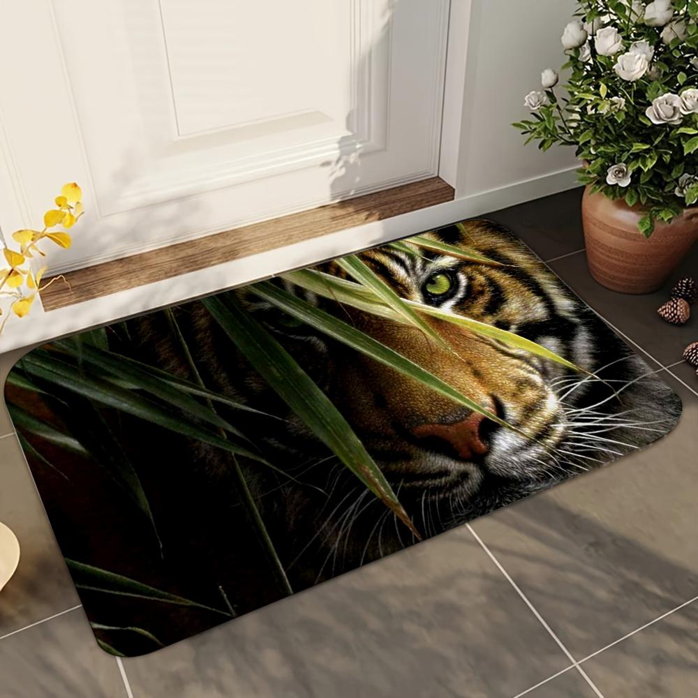 1pc Tiger Doormats Home Carpet Bathroom Absorbent Mats Anti-Slip Mats Home Decor Supplies Carpets Home Kitchen Floor Mats