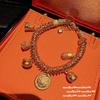 Ancient Gold, Hammered Star Vajra Pestle Bracelet, New Chinese Style, Lotus Root Lotus Blessing Bead Bracelet, Combination
