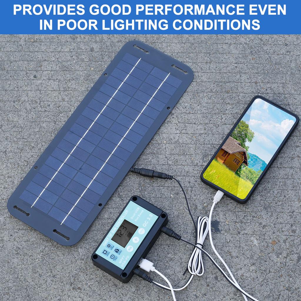 30W 12V Solar Panel Kit Waterproof Monocrystalline Portable Outdoor Rechargeable Solar Cell Solar Generator for Phone RV Car MP3