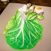 Cartoon Cabbage Watermelon Duck Egg 2-in-1 Flannel Hug Pillow & Nap Blanket