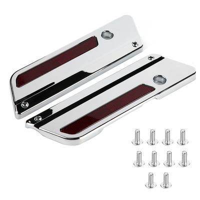 2 Pcs Motorcycle Saddlebag Latch Cover Reflectors for Glide Touring 19942017