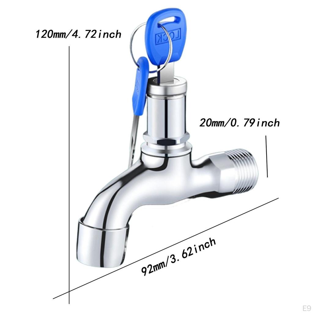 Garden Tap Lockable Faucet with Key, , Replacement, Water Outdoor for Workshop, Public