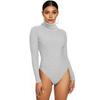 Women's Long Sleeve High Neck Bodysuit Fall Slim Fit Ribbed Knit Sweater Tops Sexy Bodycon Stretchy Basic Bodysuit
