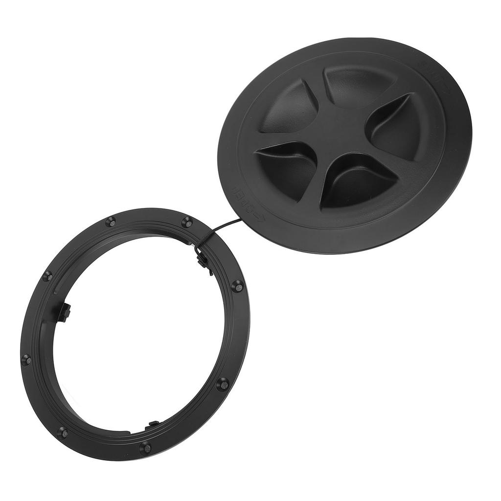 6 Inch Boat Deck Plate Round Circular Type Inspection Deck Plate Lid Detachable Cover for Marine Yacht Kayak Black
